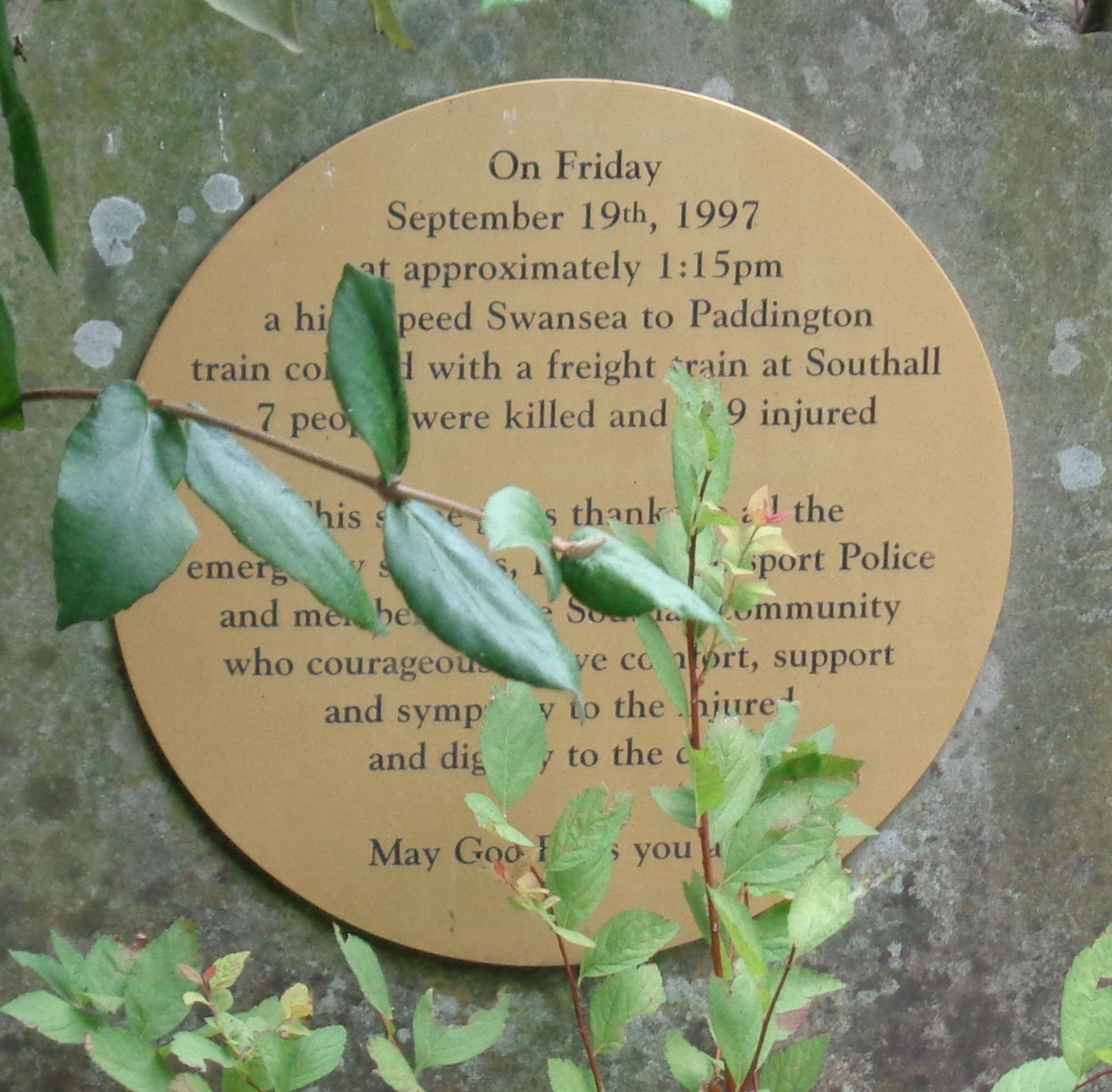 Southall Rail Crash Plaques Of London