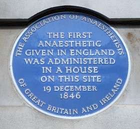 First Anaesthetic in England