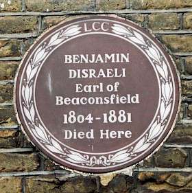 Benjamin Disraeli, W1 - Curzon Street