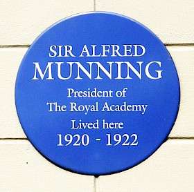 Sir Alfred Munnings, SW3 - Glebe Place